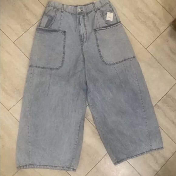 NWT Free People We The Free Shibuya Wide Leg Jeans Size Large - Picture 5 of 16